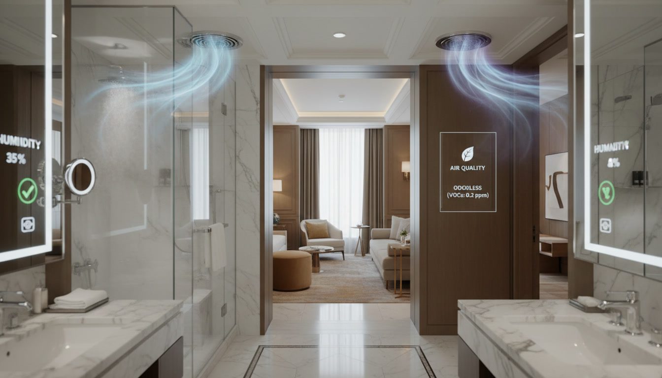 راهنمای کنترل رطوبت و بو در هتل ها با اگزاست فن: استراتژی‌های نوین تهویه مطبوع هتل‌های مدرن